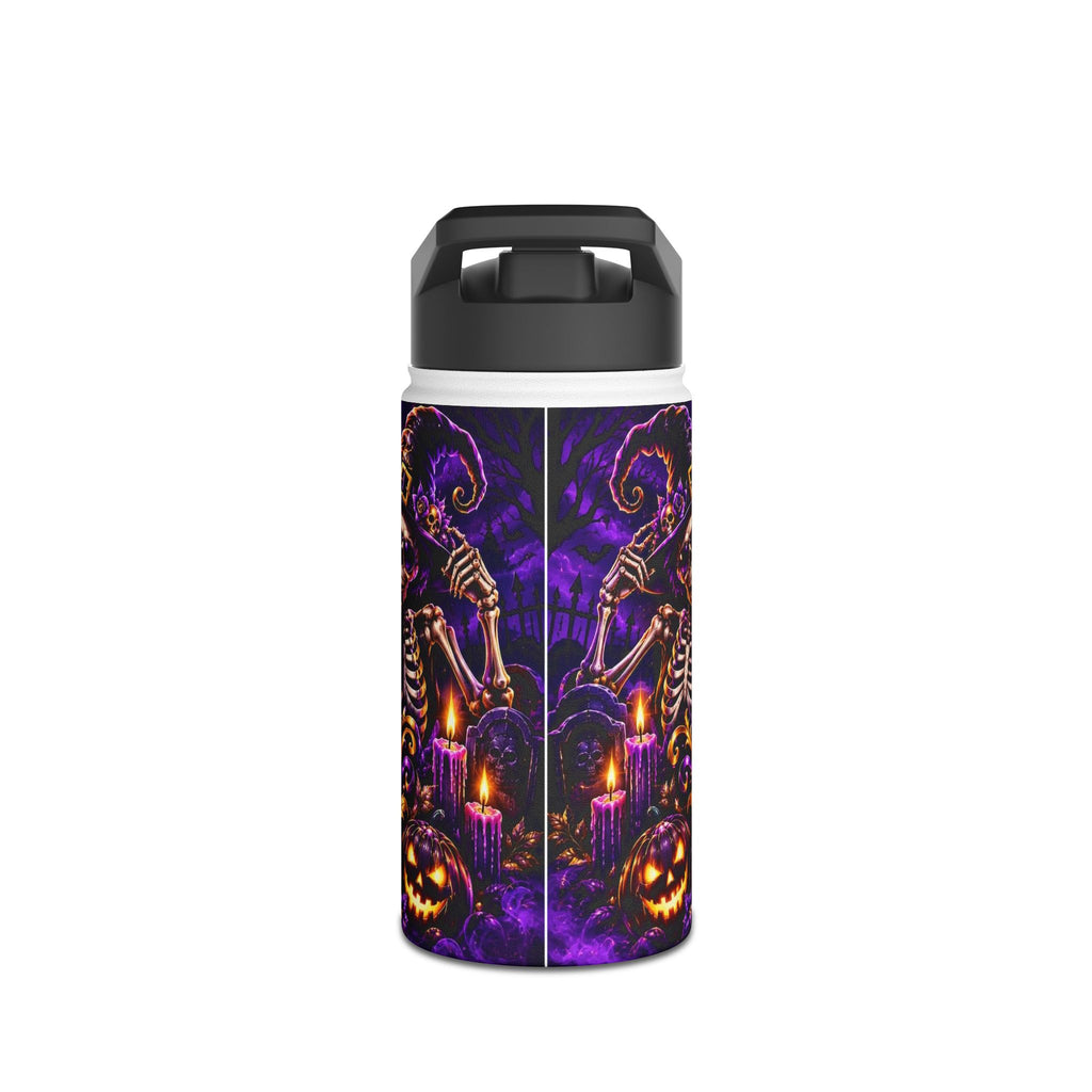Halloween Skeleton Water Bottle — Spooky Scary Pumpkin Stainless Steel Bottle