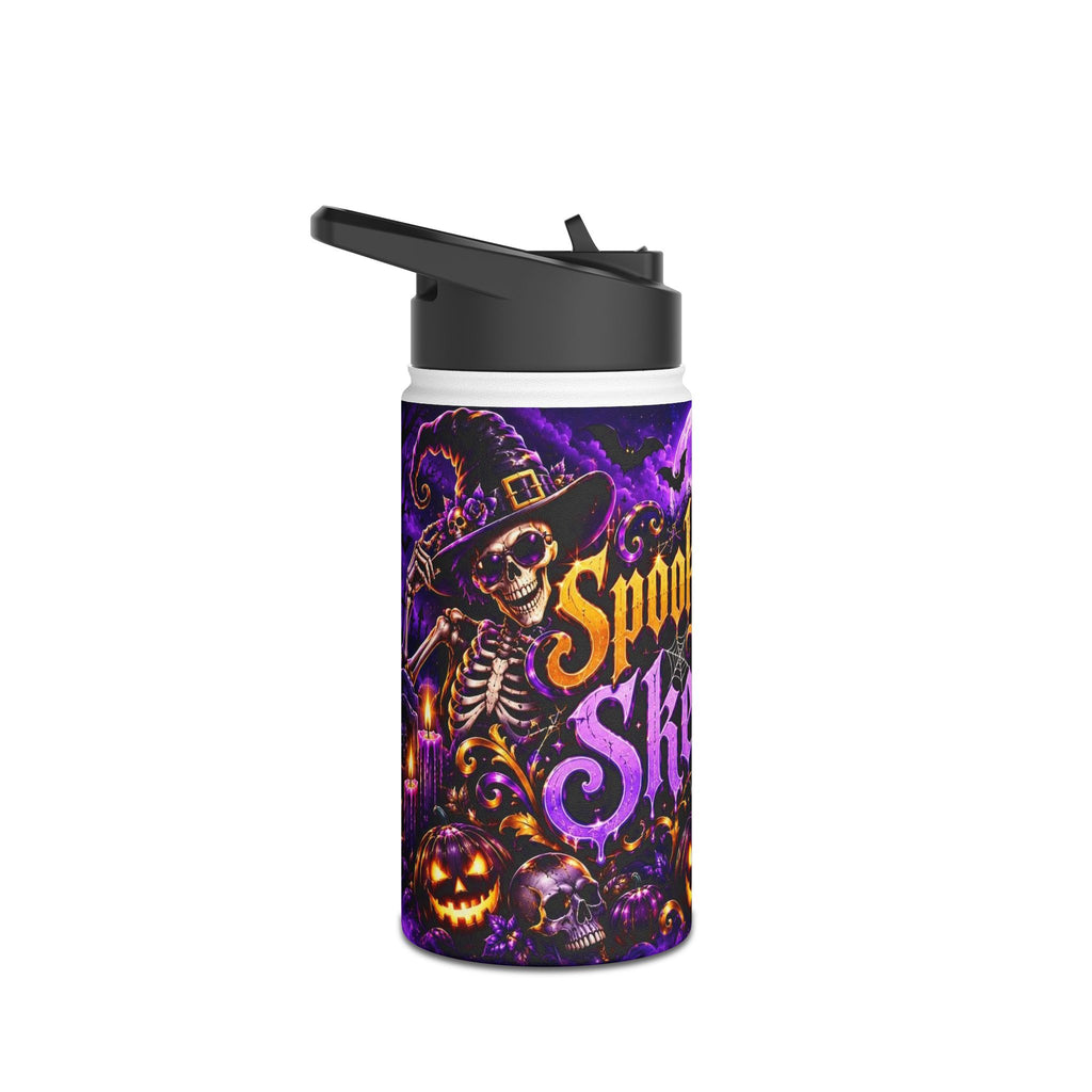 Halloween Skeleton Water Bottle — Spooky Scary Pumpkin Stainless Steel Bottle