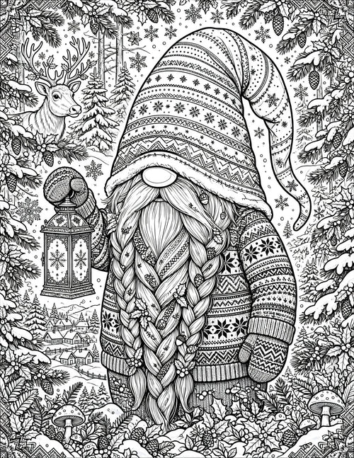 Christmas Gnomes Coloring Book (Digital Download)*