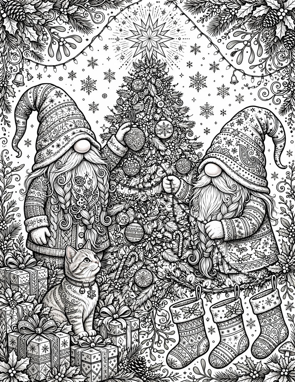 Christmas Gnomes Coloring Book (Digital Download)*