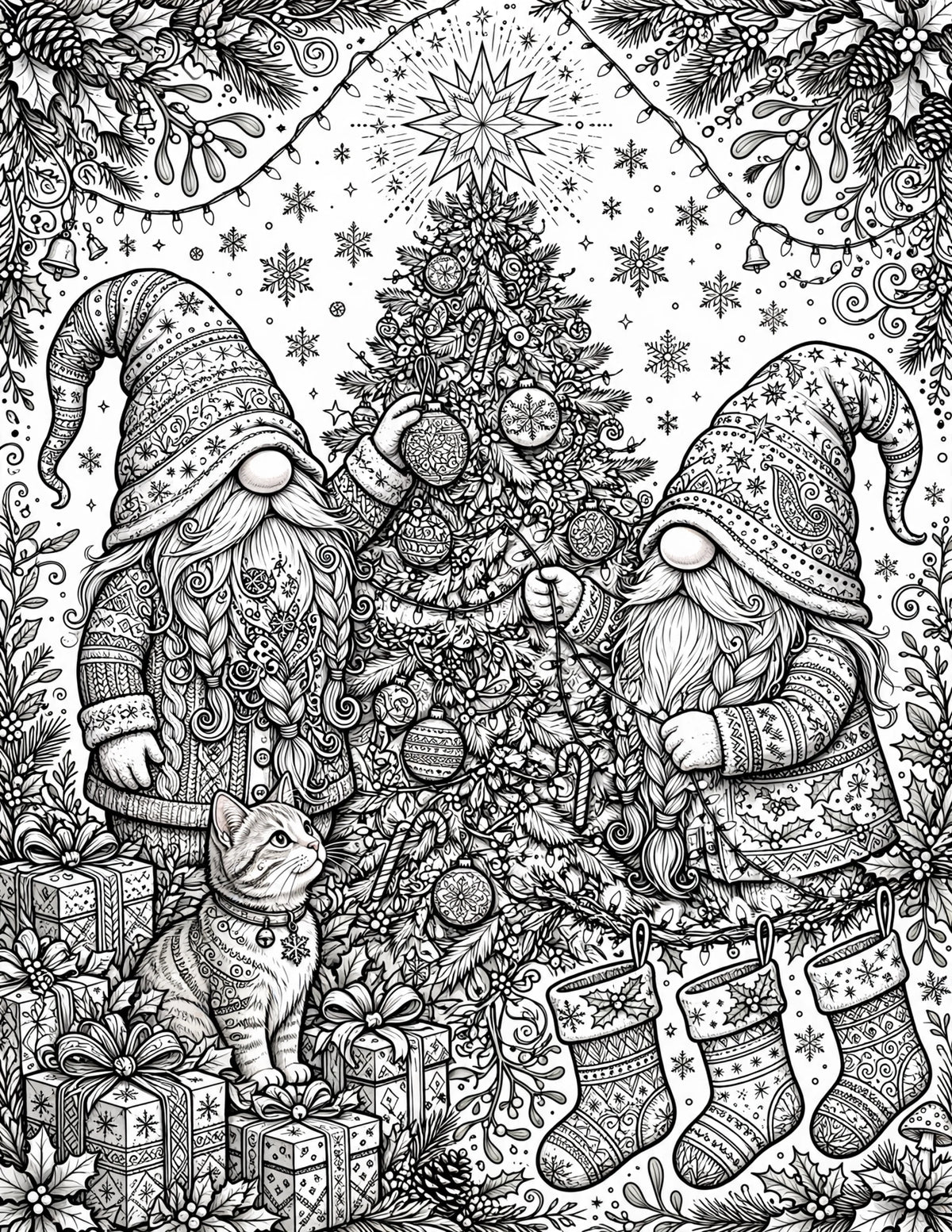 Christmas Gnomes Coloring Book (Digital Download)*