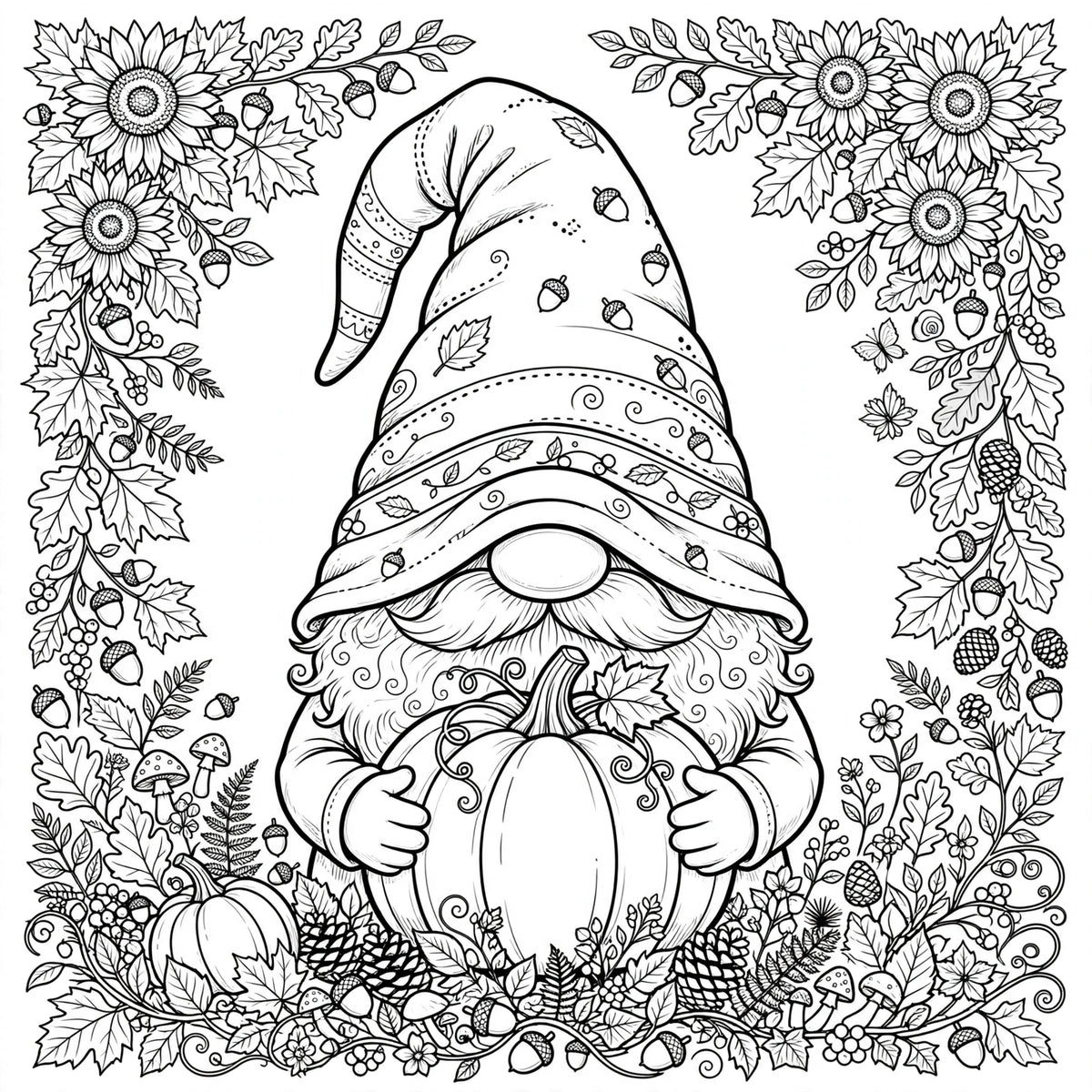 Fall Gnomes Coloring Book (Digital Download)*