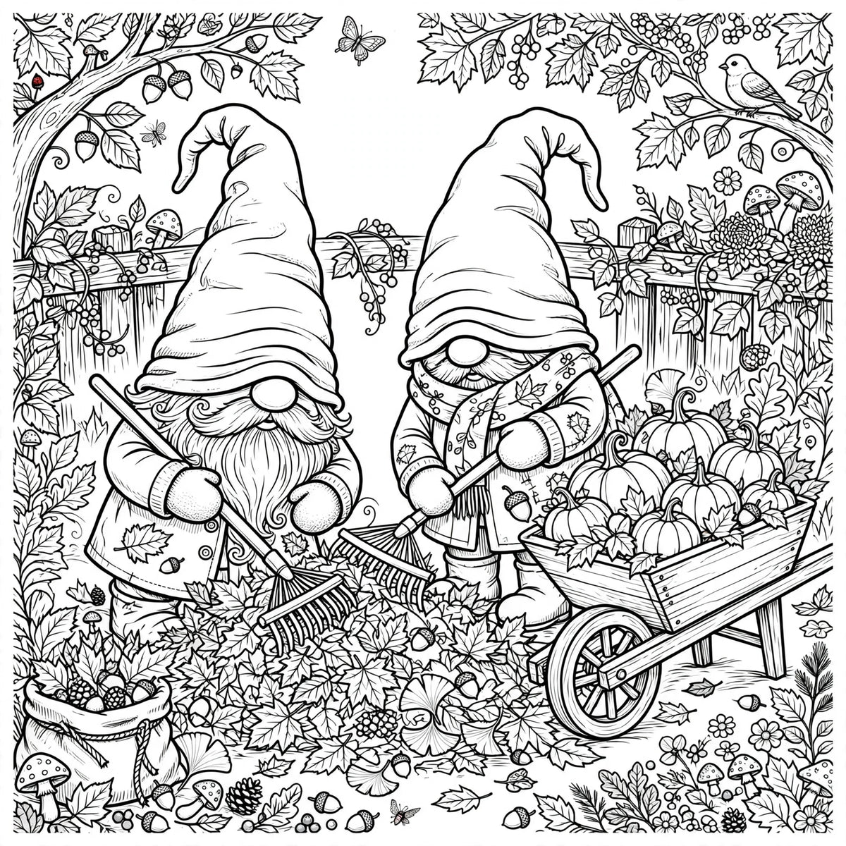 Fall Gnomes Coloring Book (Digital Download)*