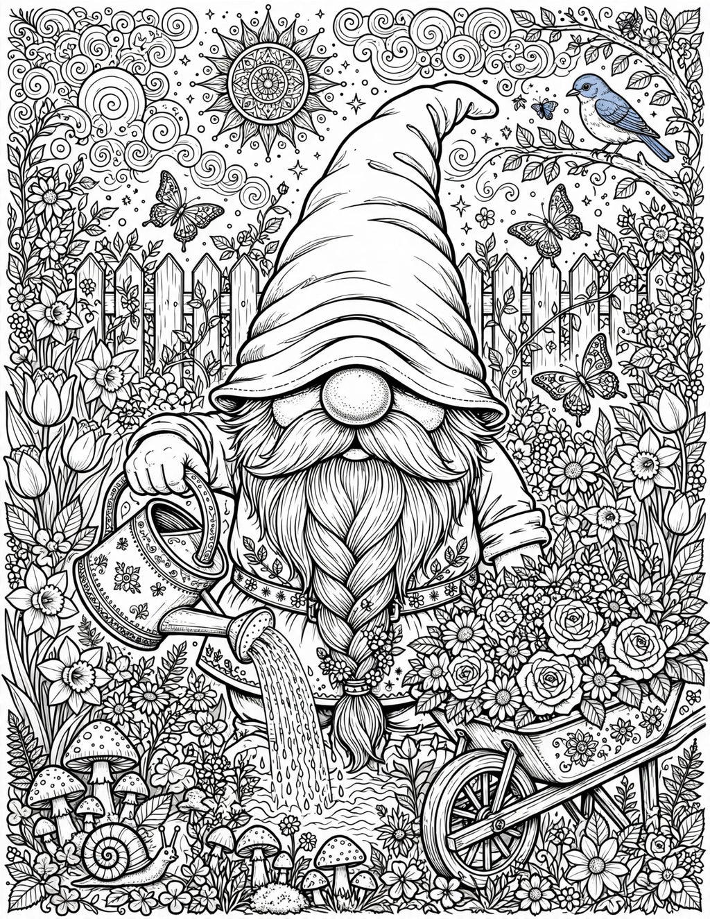 Summer Gnomes Coloring Book (Digital Download)*