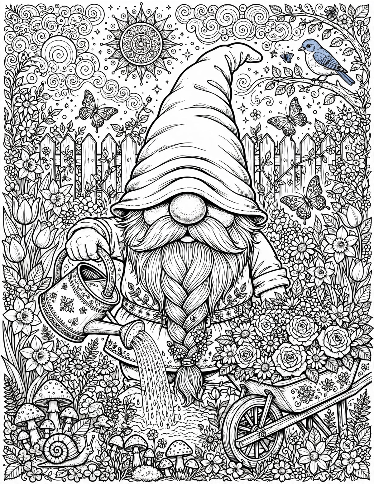 Summer Gnomes Coloring Book (Digital Download)*