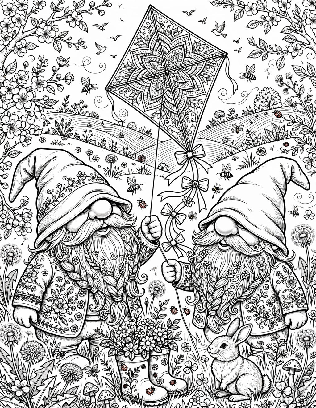 Summer Gnomes Coloring Book (Digital Download)*
