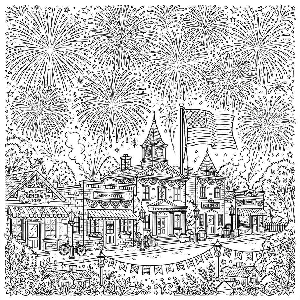 Fourth of July Coloring Book (Digital Download) *