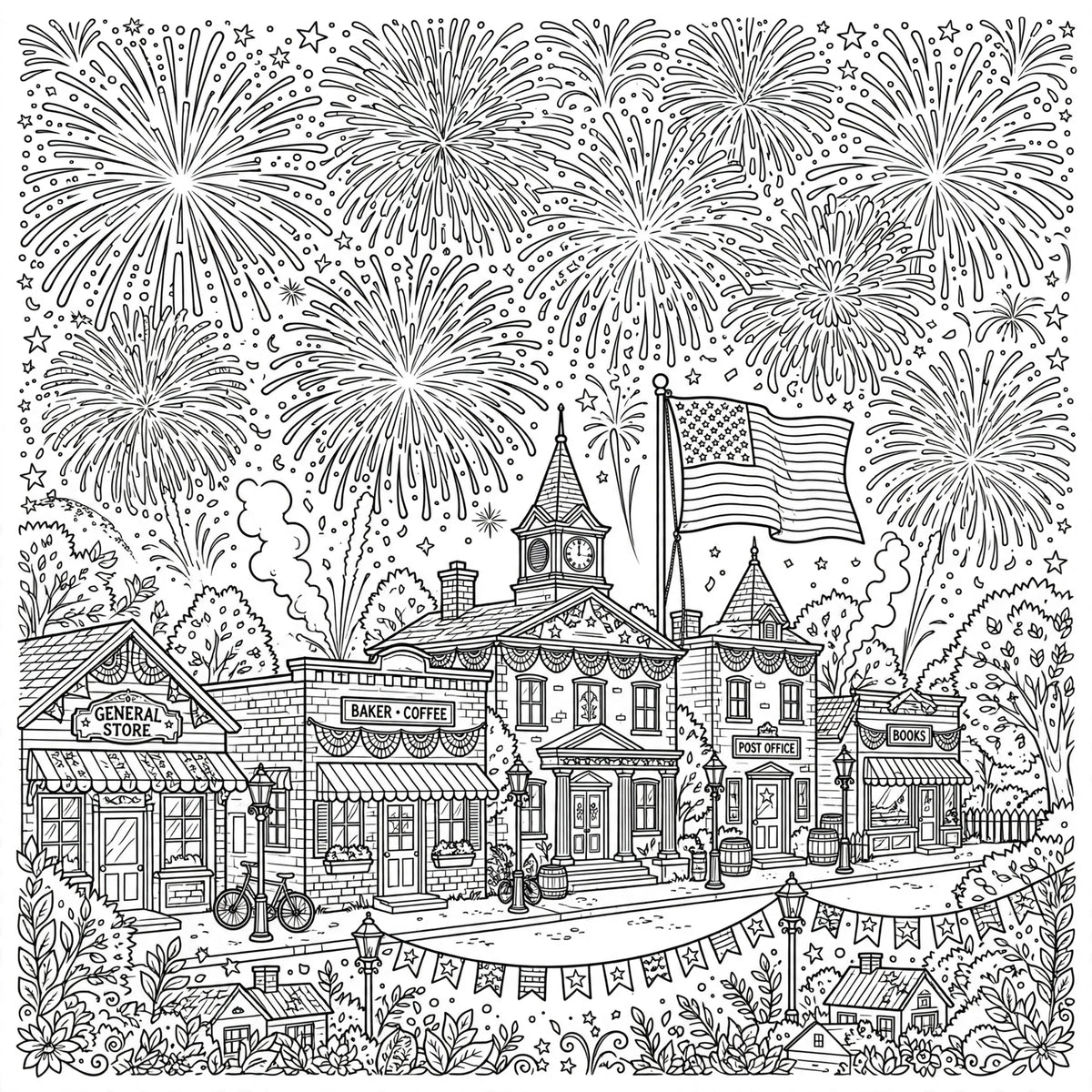 Fourth of July Coloring Book (Digital Download) *