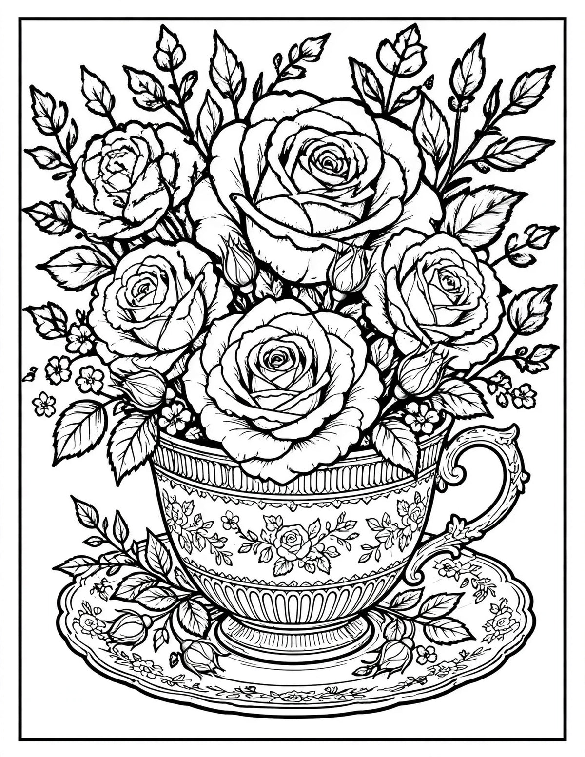 Roses Coloring Book (Digital Download)*